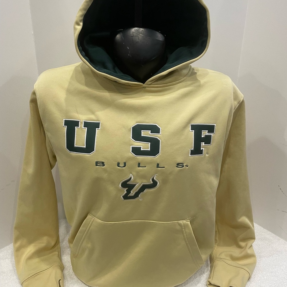 USF Bulls University of South Florida Gold and Green Hoodie.